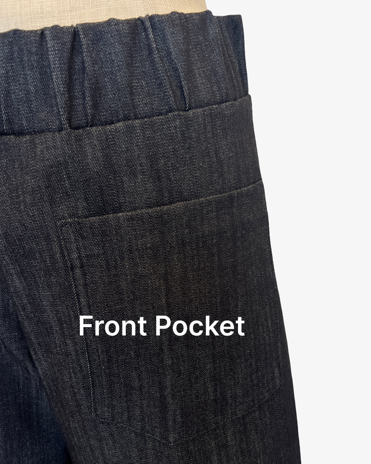 Step Stitch Crop Pants V2 | Striated Denim + Gold