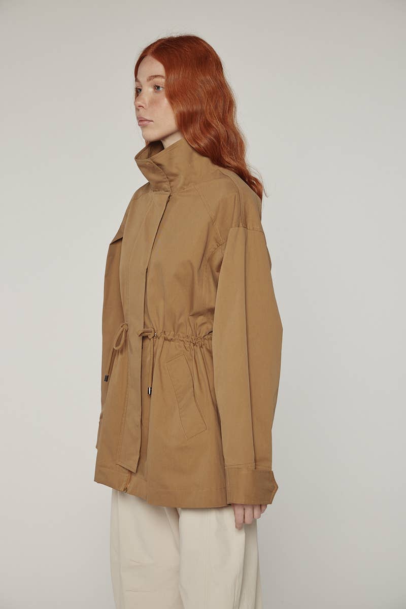 Tie Waist Utility Jacket | Khaki