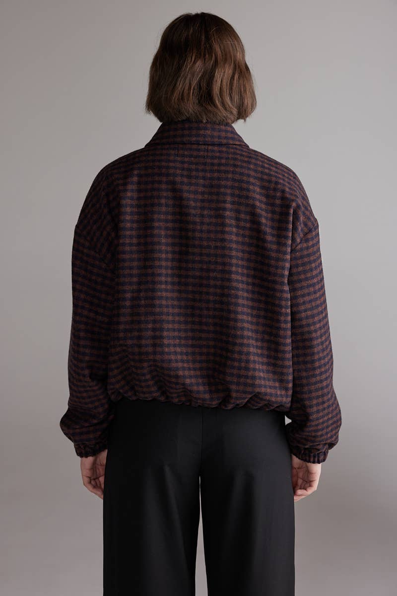 Gingham Jacket | Wine/Black Plaid
