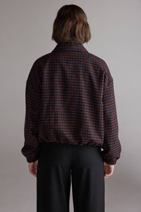 Gingham Jacket | Wine/Black Plaid