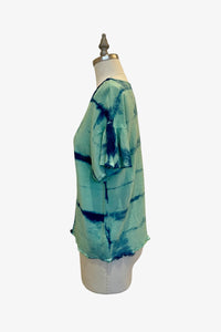 Linen Sara Top | Indigo Mint Tie Dye