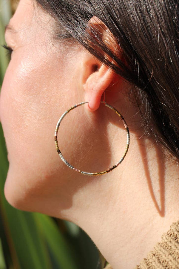 Oro Beaded Hoop Earrings