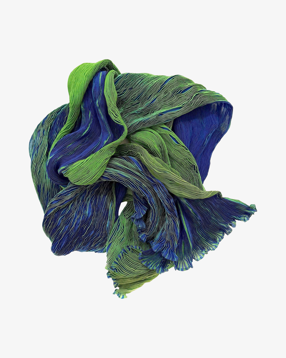 Tie Dyed Silk Scarf | Forest Green+Indigo