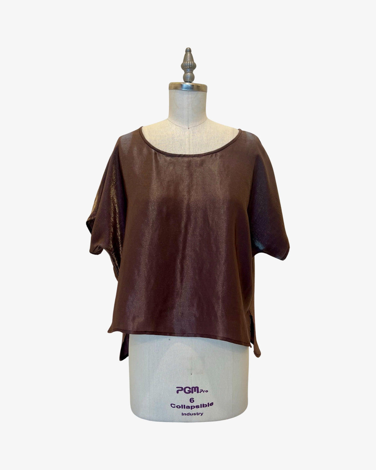 Cropped Easy Tee | Metallic Raisin