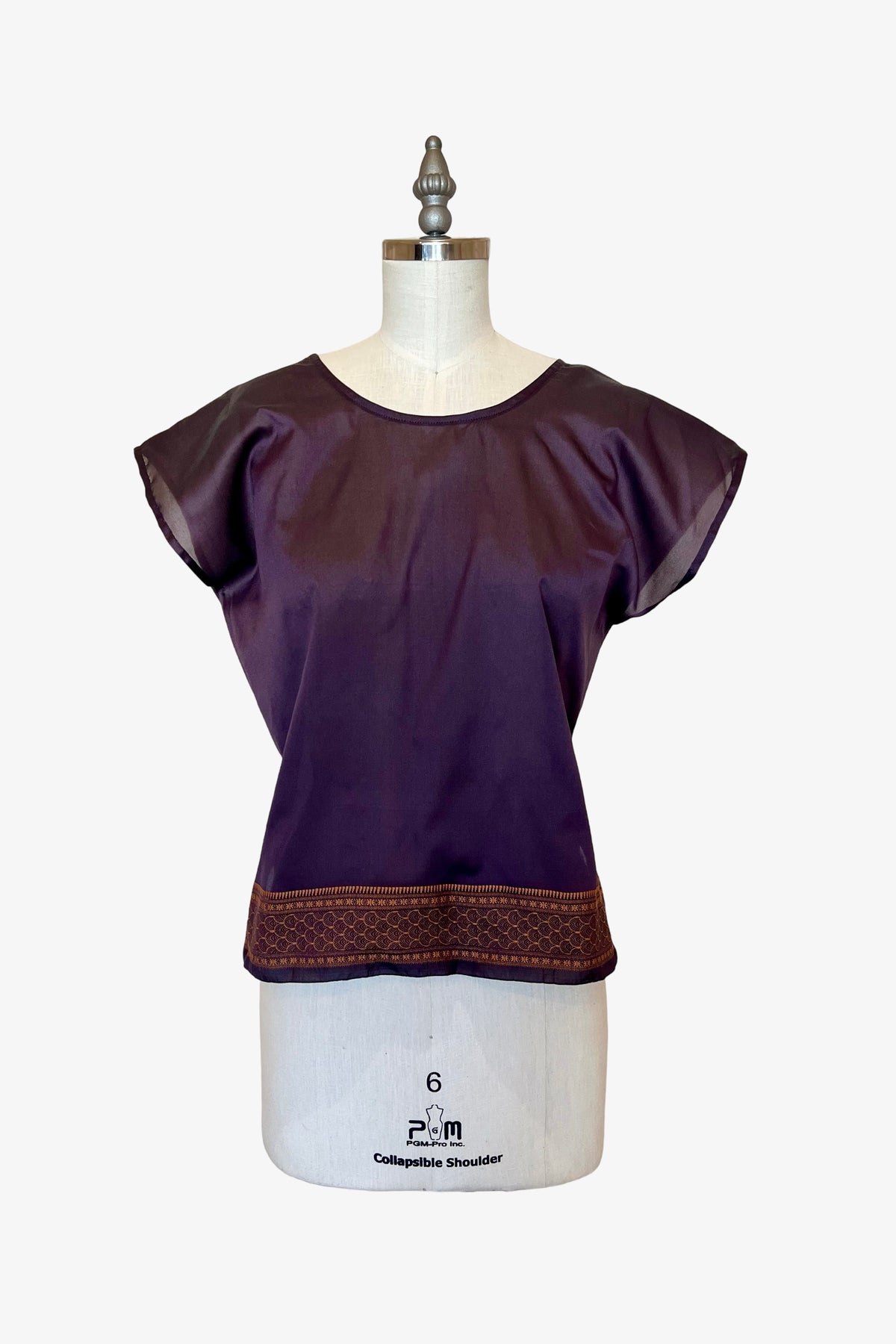 Selvedge Top | Aubergine Saree