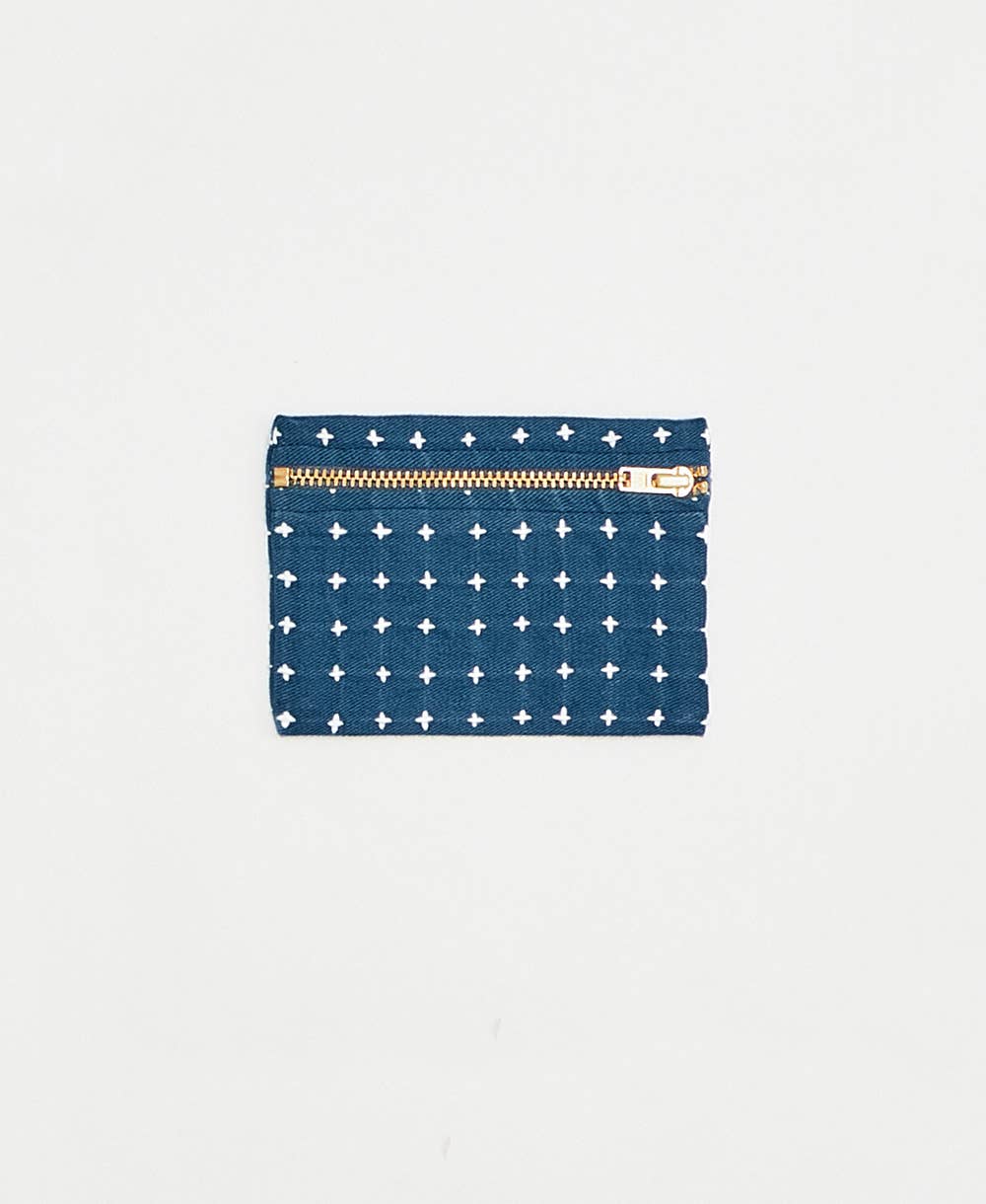 Cross-Stitch Coin Purse | Cobalt