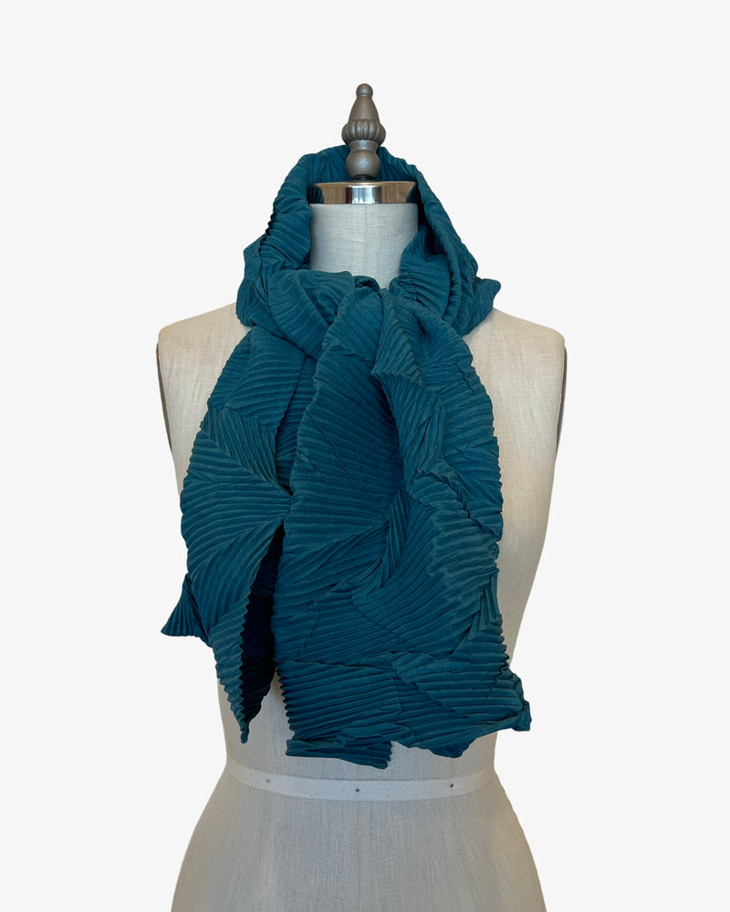 Chaos Pleated Scarf | Teal
