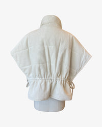 Reversible High-Neck Vest | Cream/Taupe