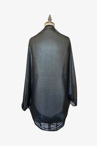 Cocoon Cardigan Wrap | Sheer Black Foil