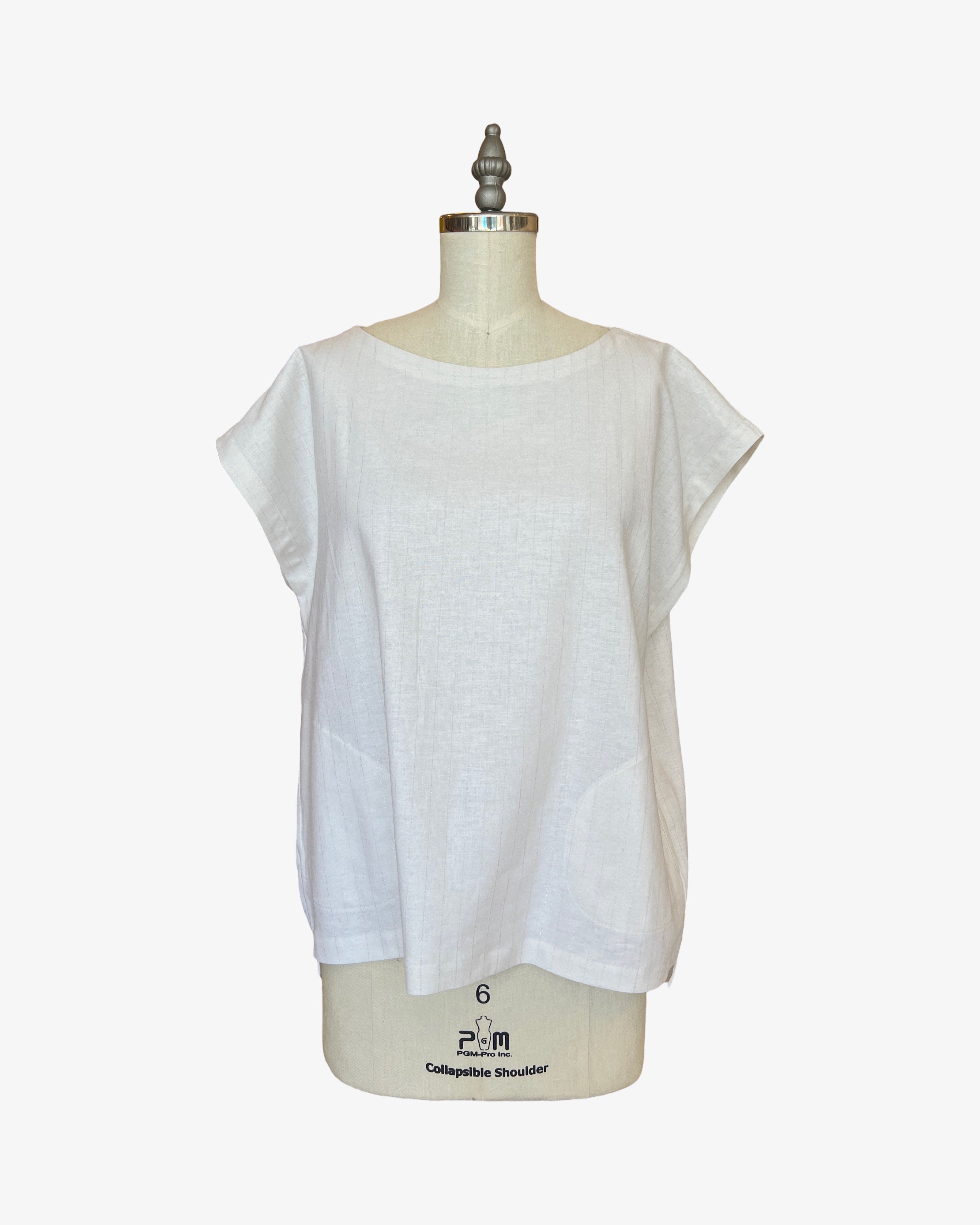 Linen Box Top | Lurex Pinstripe – Carol Young | Undesigned