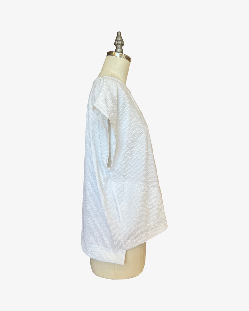 Seersucker Box Top | Optic White