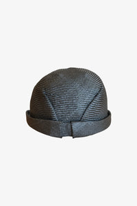 "Mylo" Sculpted Straw Cap | Faded Denim