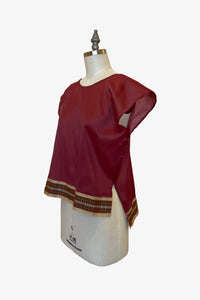 Selvedge Top | Rose Cream Saree