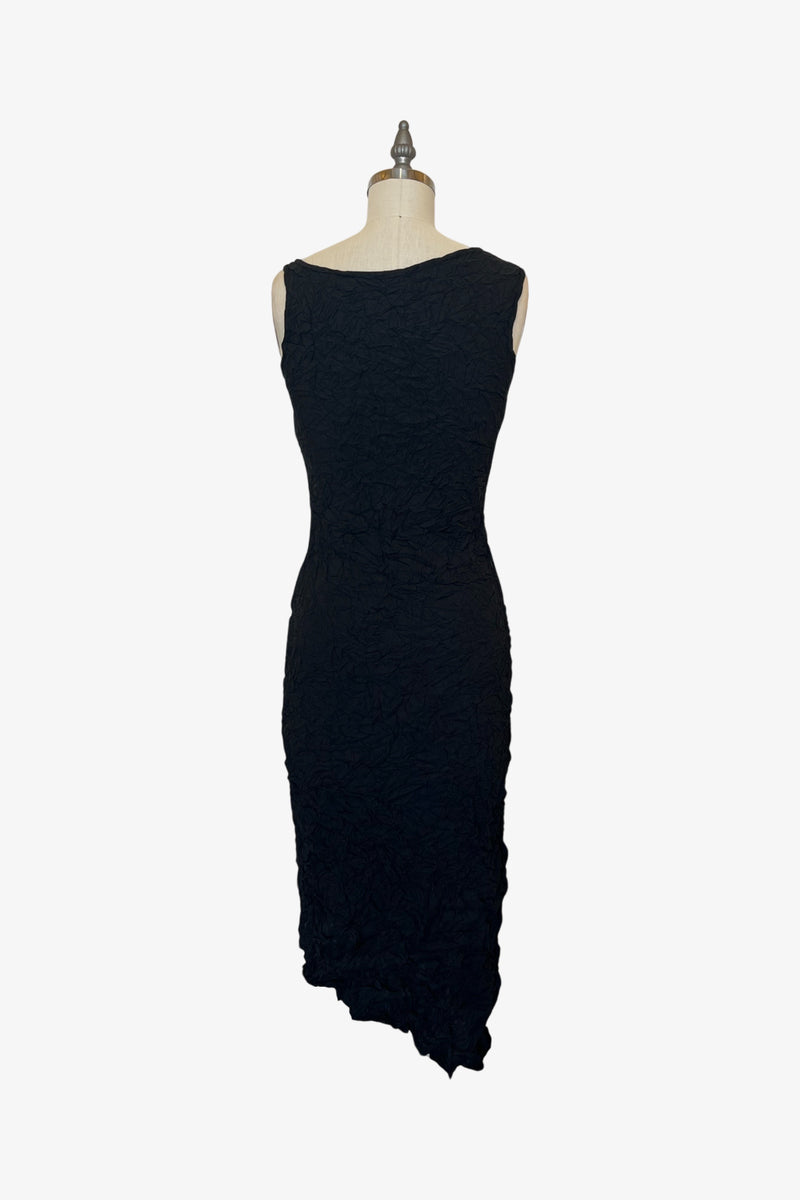 Moth Long Asymmetrical Dress | Black