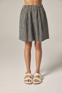 Gingham Easy Shorts | Black/Natural Checkers