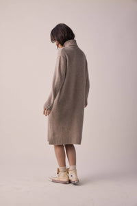 Wool Turtleneck Midi Dress | Mocha