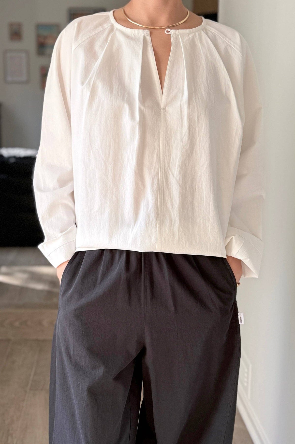 Julienne Long Sleeve Top | White