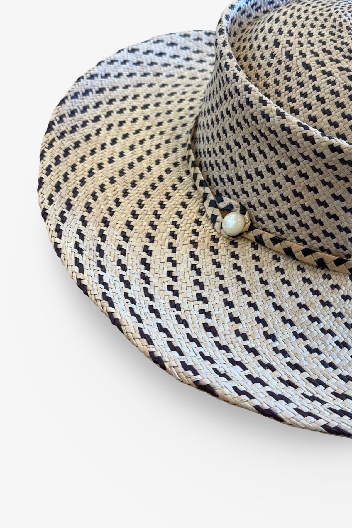 Lily Hand Sculpted Straw Hat | Natural and Black