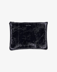 Medium Zip Pouch | Foil Black