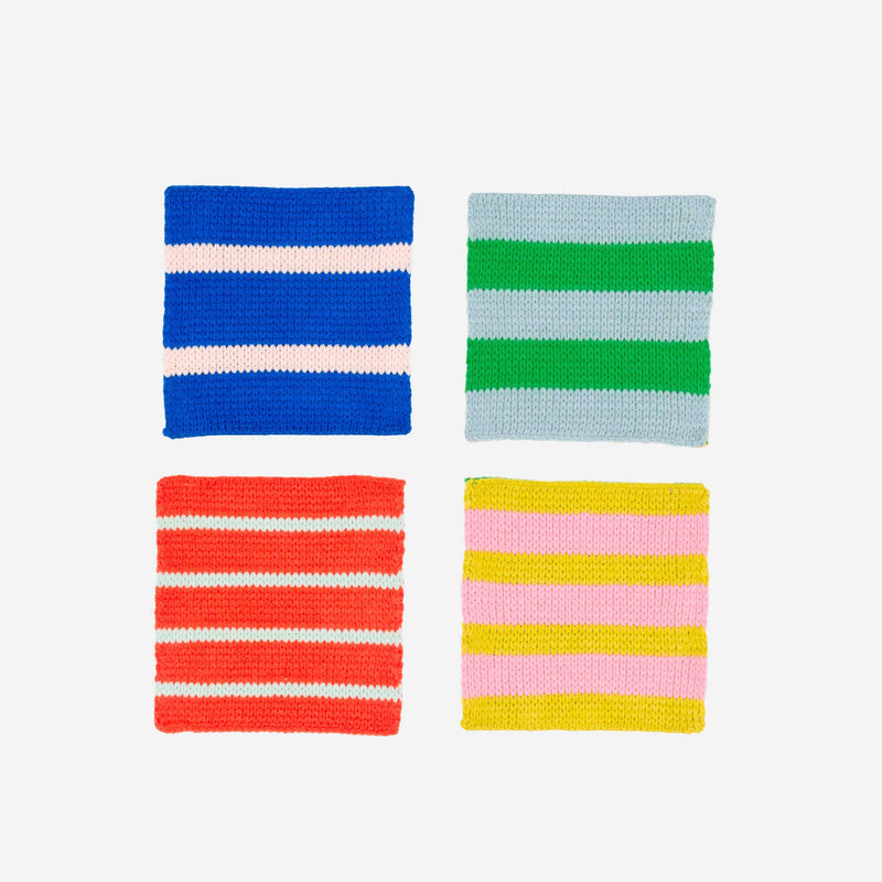 Patchwork Stripe Coaster Set | Rainbow