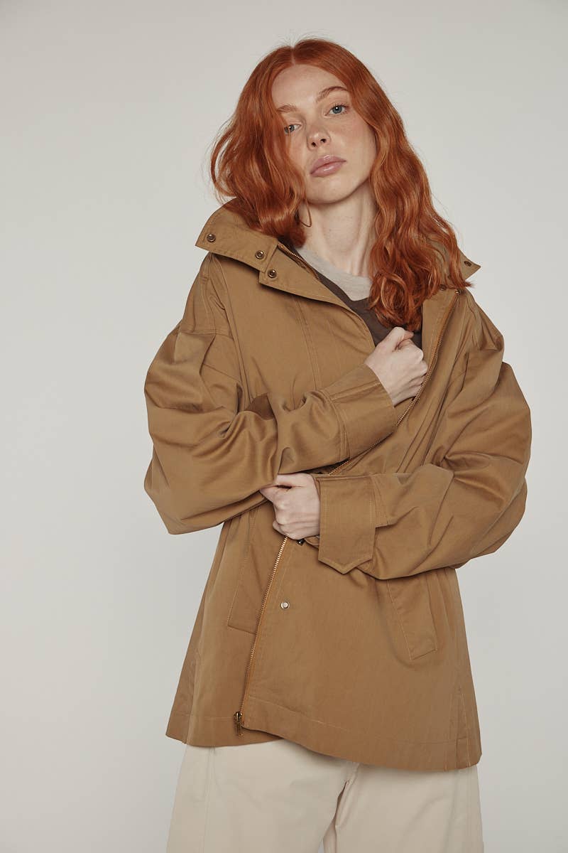 Tie Waist Utility Jacket | Khaki