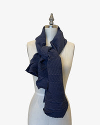 Chaos Pleated Scarf | Navy