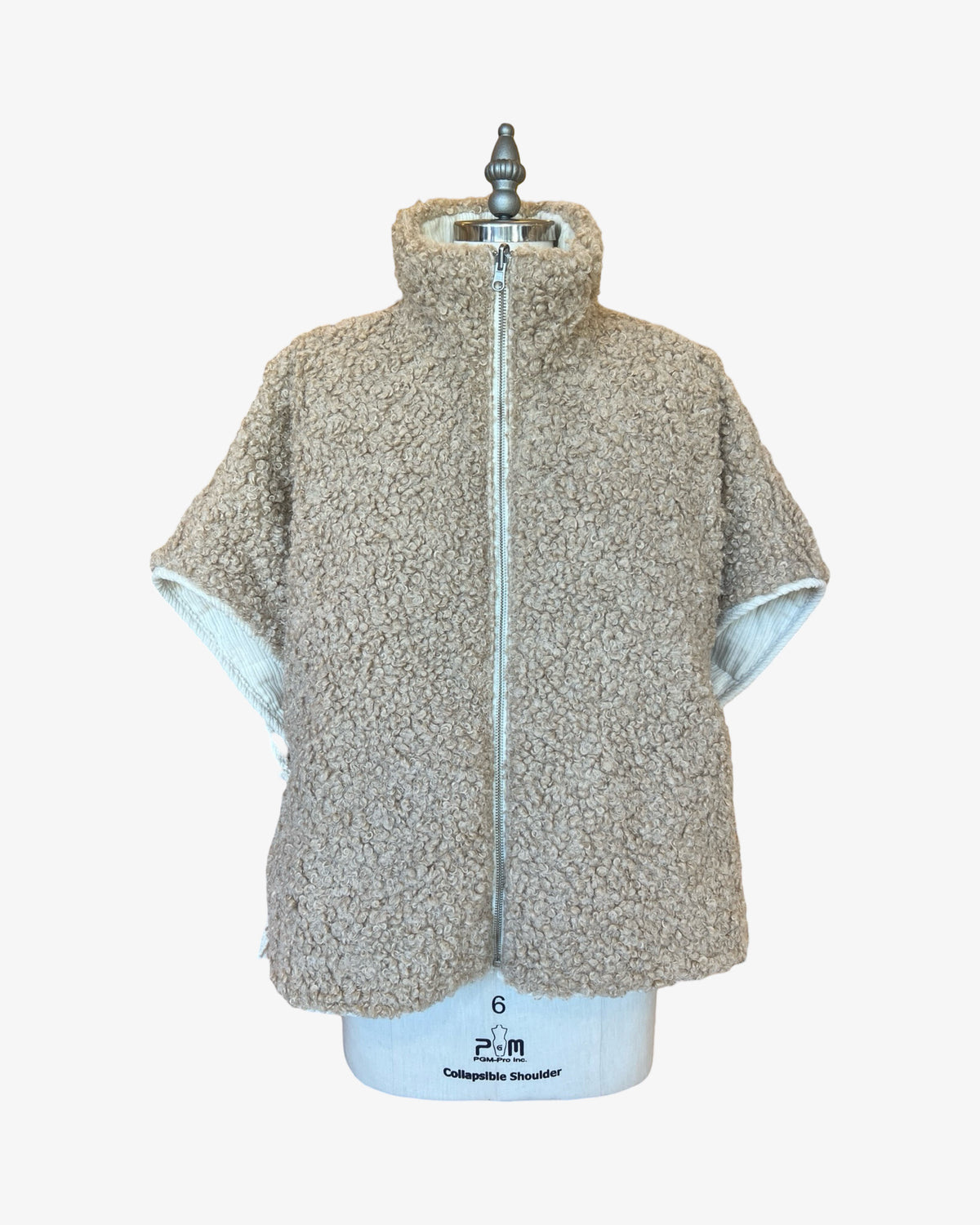 Reversible High-Neck Vest | Cream/Taupe