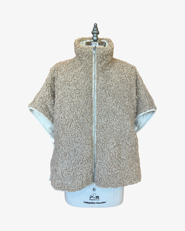 Reversible High-Neck Vest | Cream/Taupe