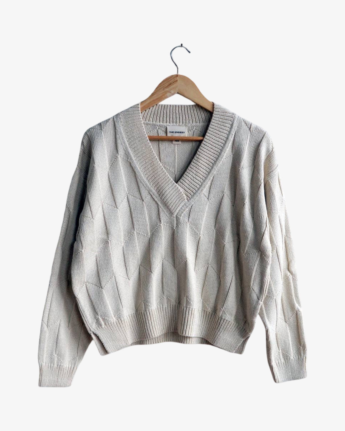 Lilly Chevron V-Neck Sweater | Plaster