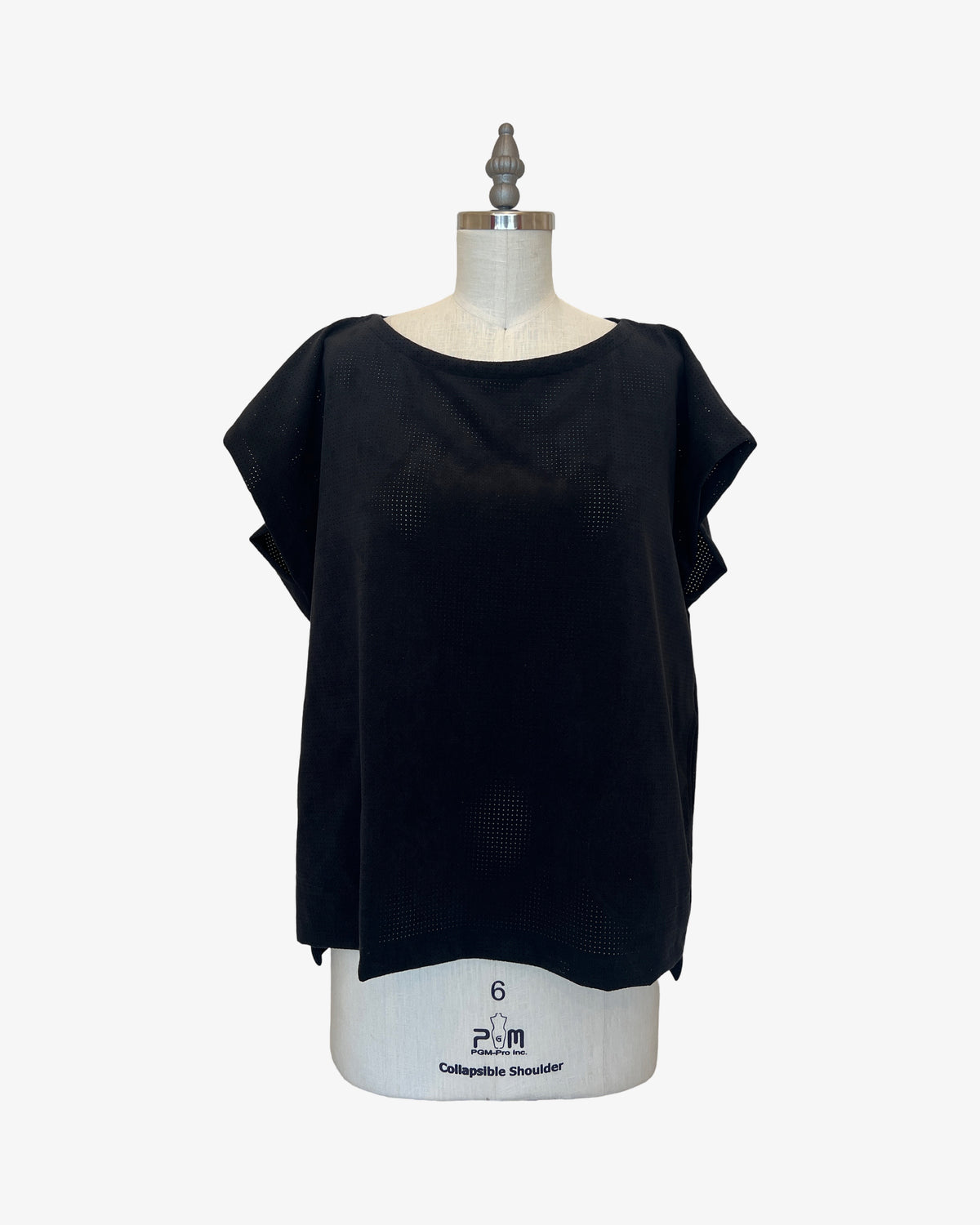 Box Top | Black Perforated Ultrasuede