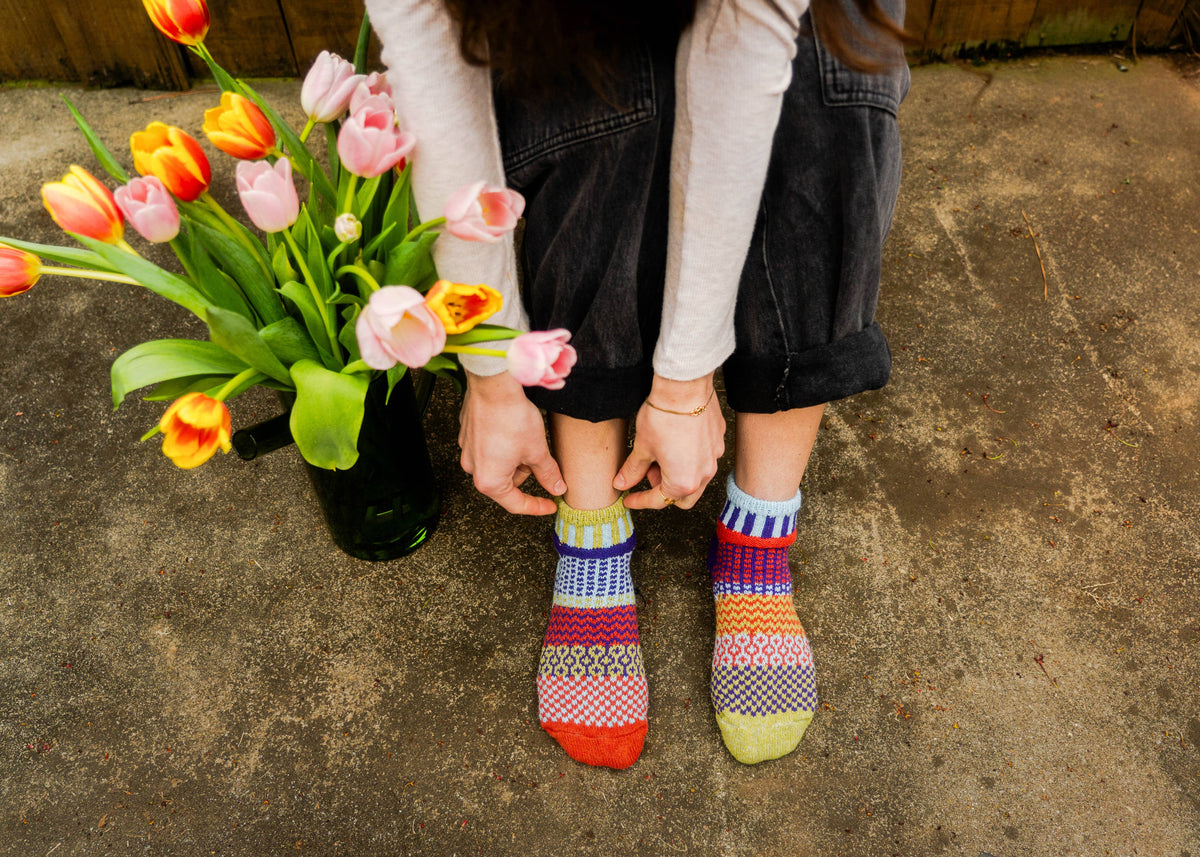 Mismatched Quarter Socks | Pistachio