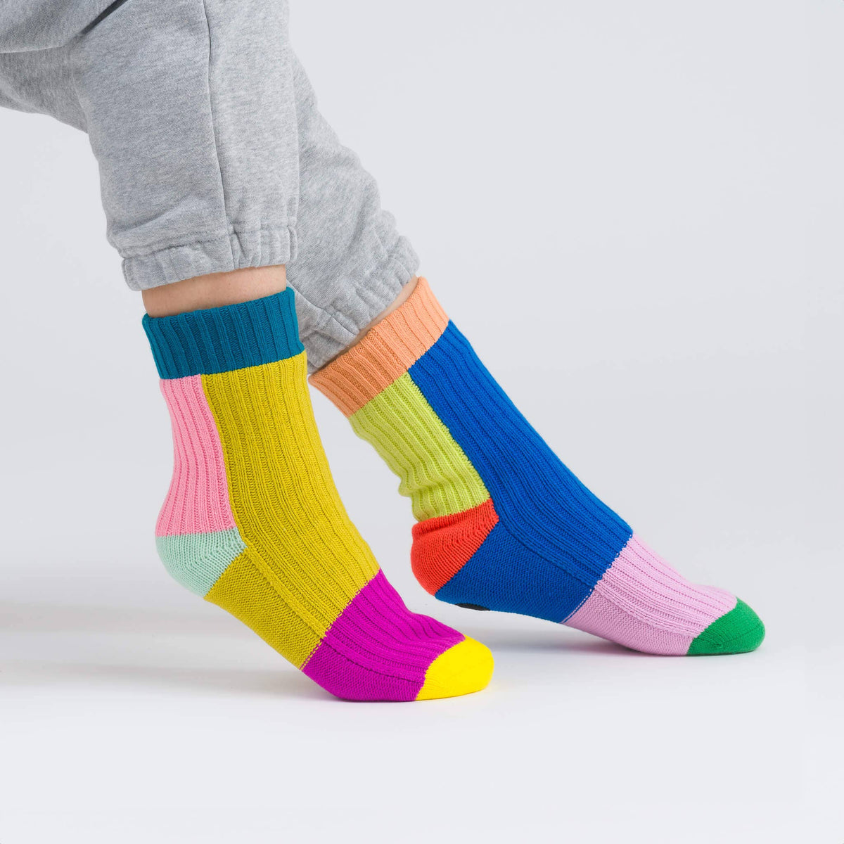 Mismatch House Socks | Rainbow