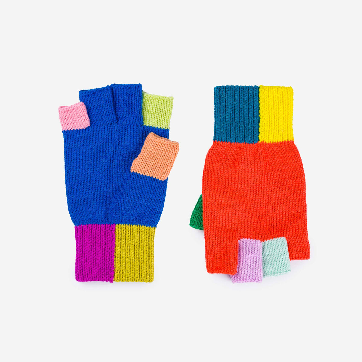 Mismatch Fingerless Gloves | Rainbow