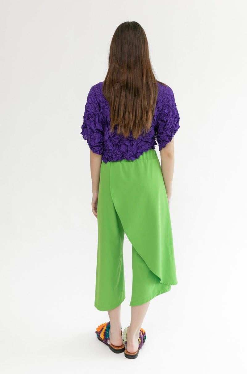 SALE Long Asymmetrical Skort V2 | Techno Lime