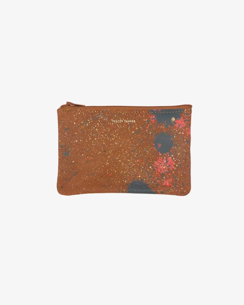 Small Zip Pouch | Splatter Pink Gold