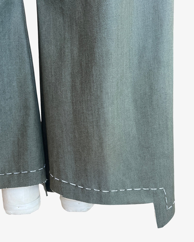 Step Stitch Crop Pants V2 | Olive Denim