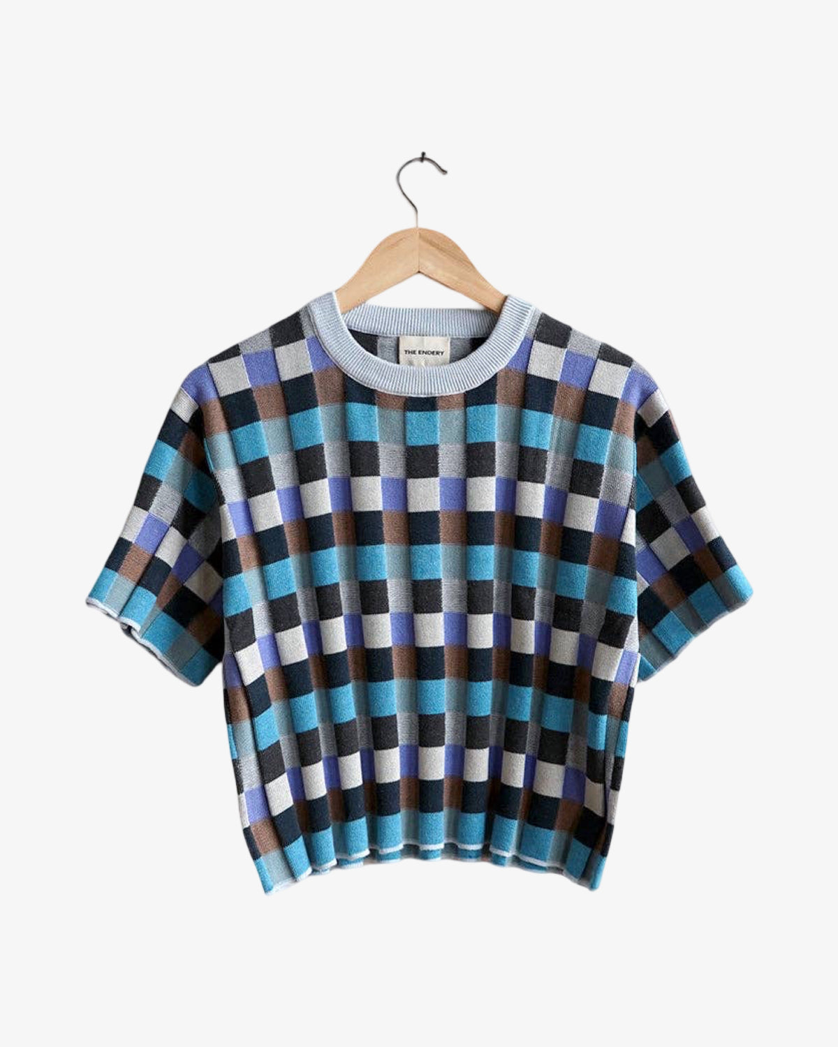 Anni Grid Plaited Tee | Jetstream