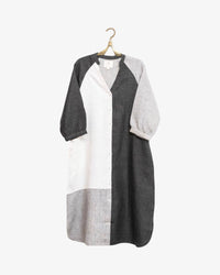 Color Blocked Linen Tunic Dress