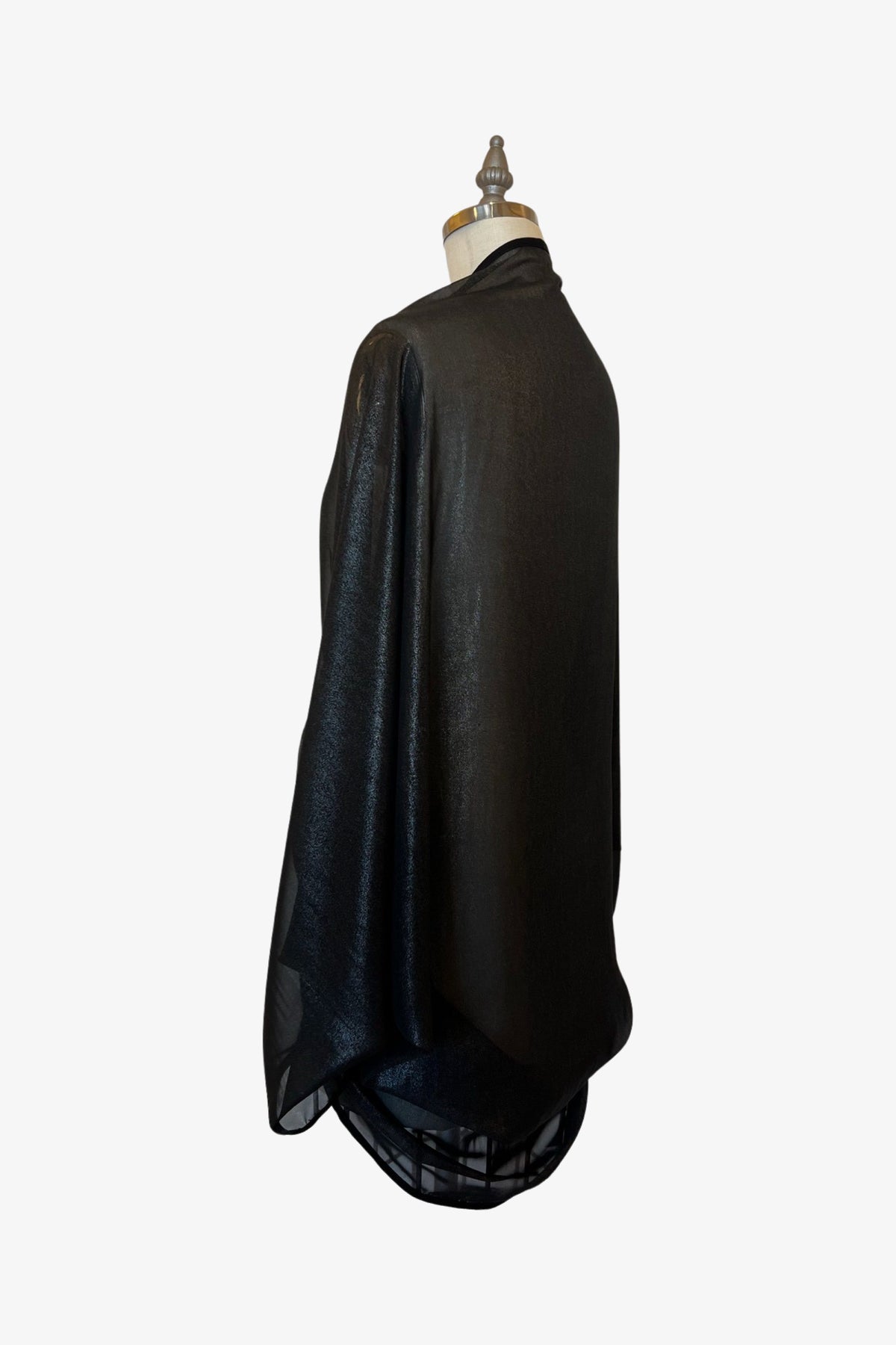 Cocoon Cardigan Wrap | Sheer Black Foil