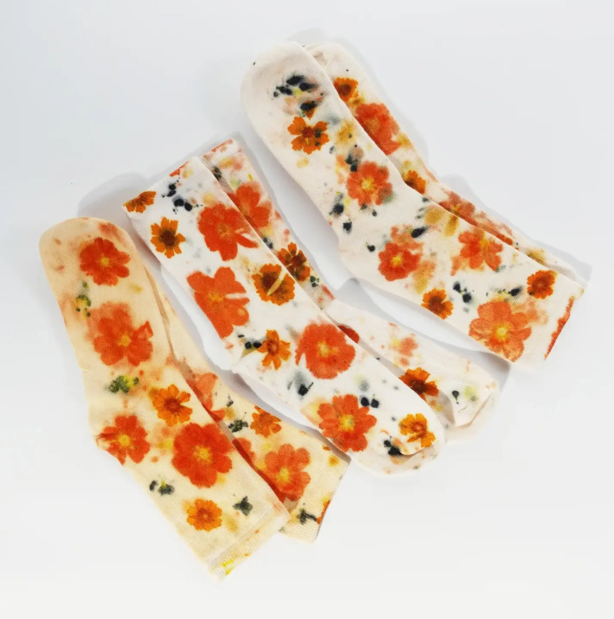 Flower Power Cotton Crew Sock | Cream Floral