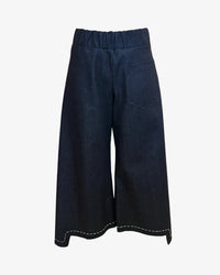 Step Stitch Crop Pants V2 | Black Denim