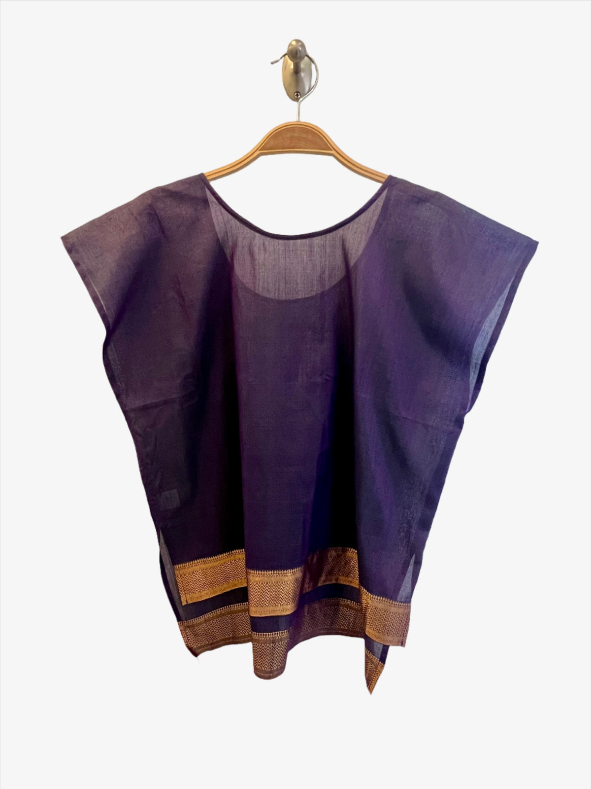 Selvedge Top | Purple Gold Saree