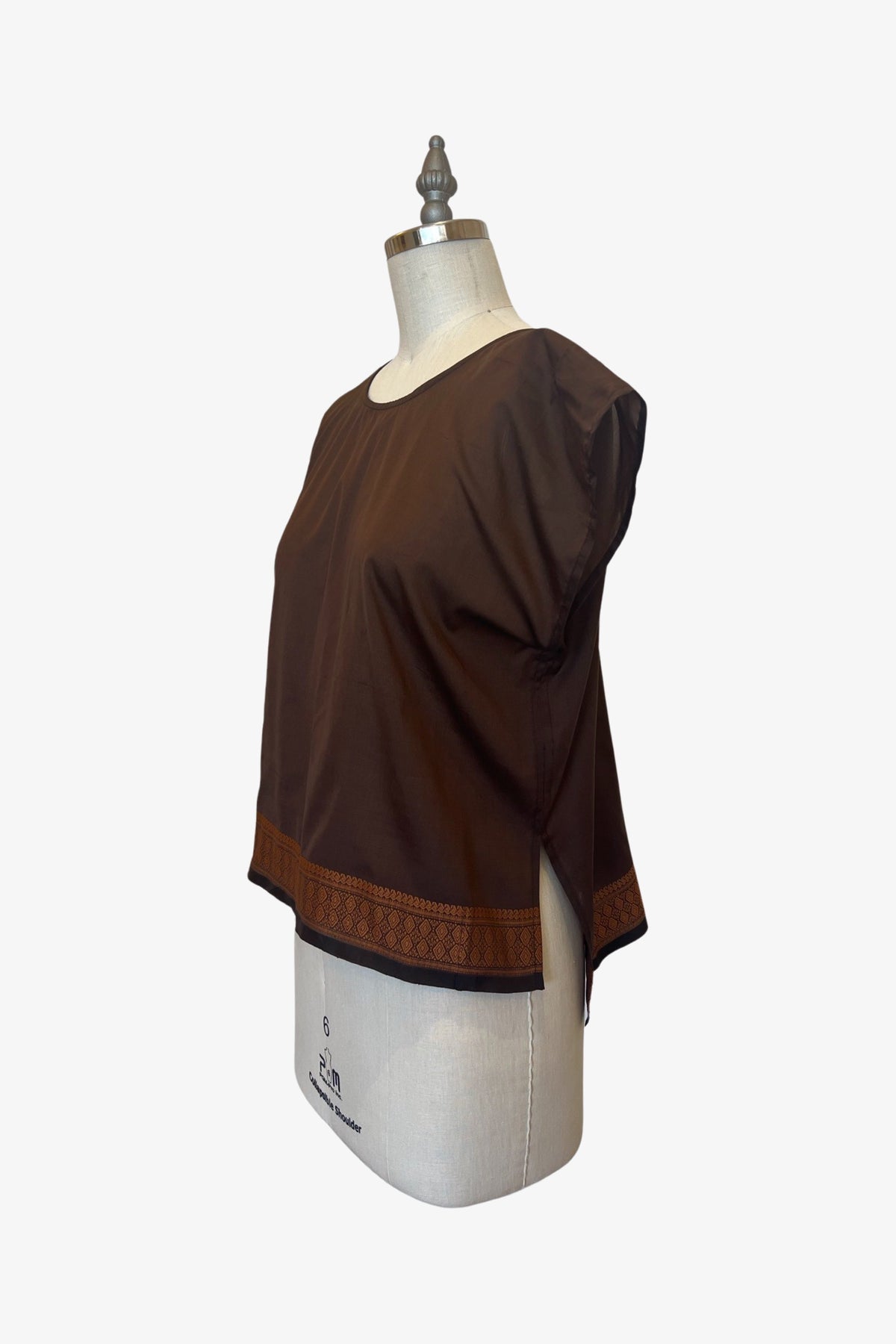 Selvedge Top | Golden Walnut Saree