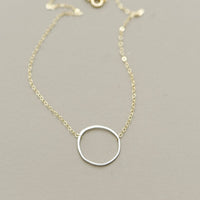 Imperfect Circle Necklace | Sterling on Gold