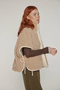 Reversible High-Neck Vest | Cream/Taupe