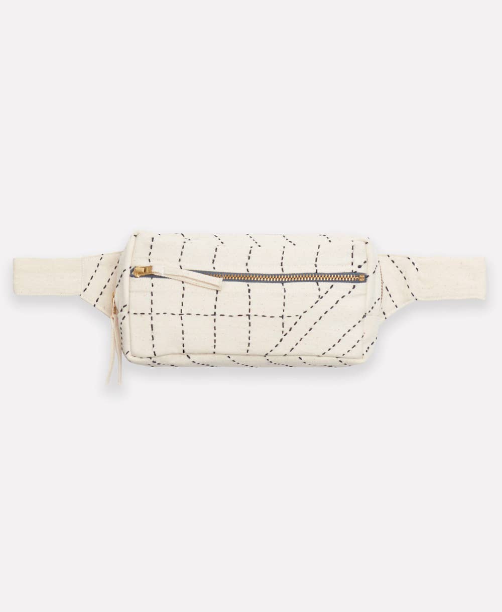 Kantha Crossbody Belt Bag | Bone