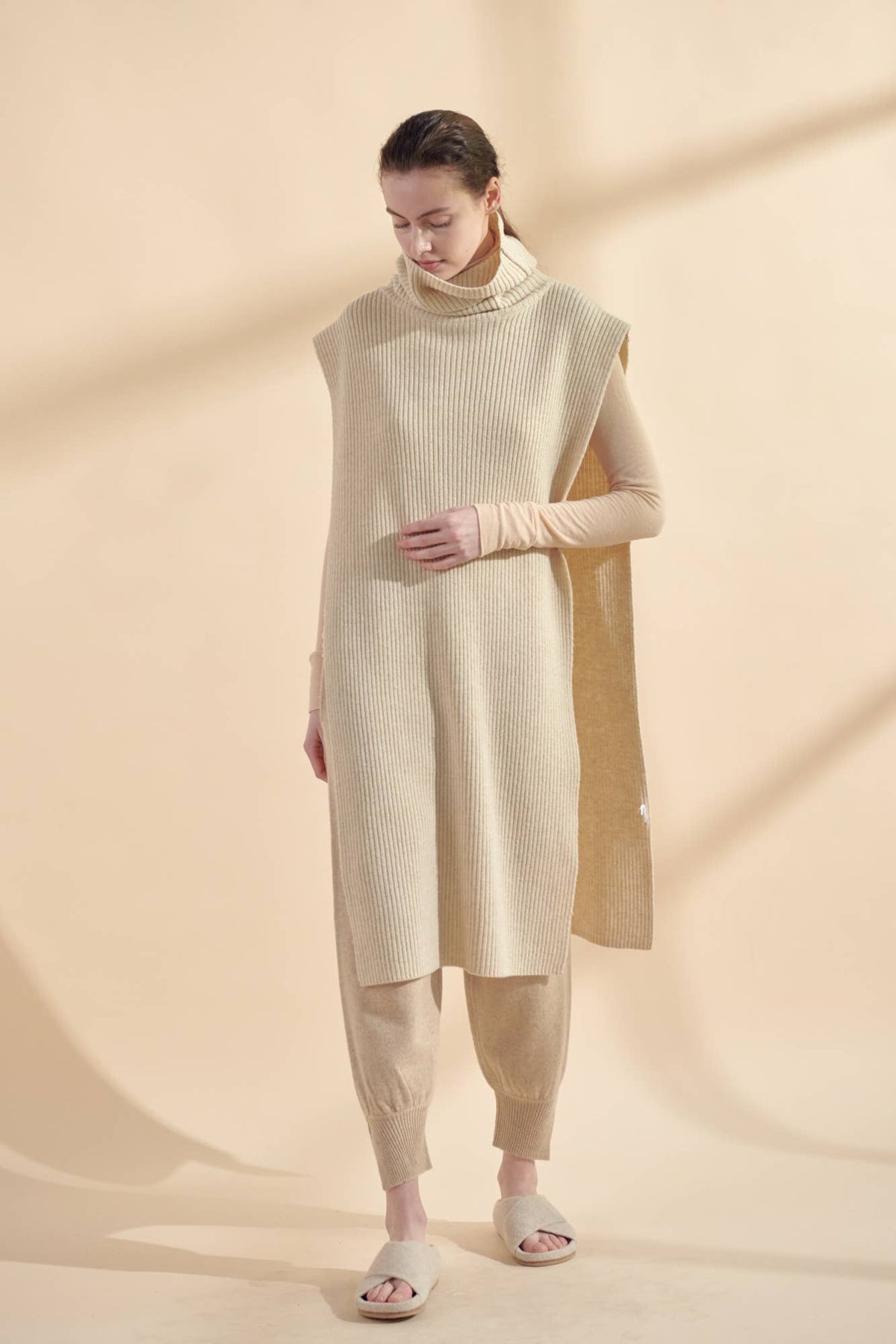 Wool Cashmere Turtleneck Tunic | Oatmeal