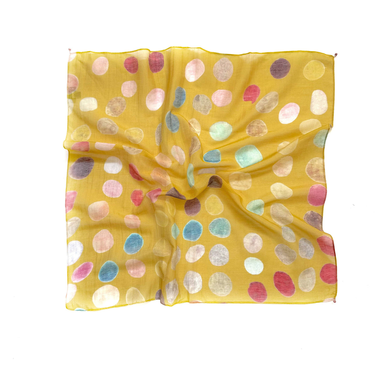 Cotton Silk Scarf | Golden Multi Dots
