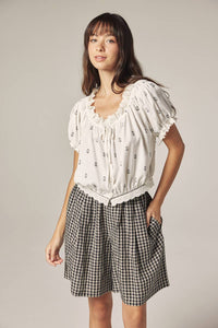 Gingham Easy Shorts | Black/Natural Checkers