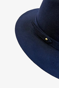 Bowie Fedora | Navy Blue Felt
